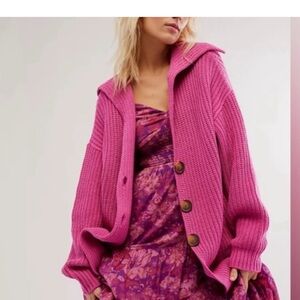 Free People Swim Too Deep Oversized Cardigan with Pockets